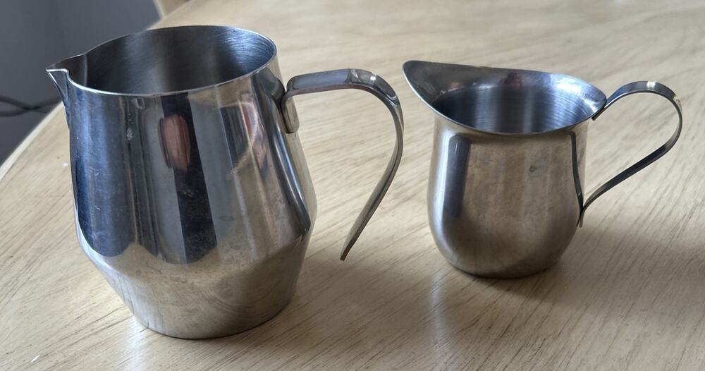 Milk Frothing Pitcher and Mini Creamer Cup 18/8 Stainless Steel Coffee Creamer